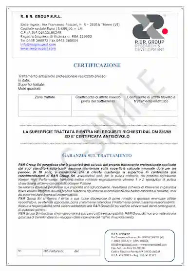 Certificazione RER Group Garanzia 20 anni 2